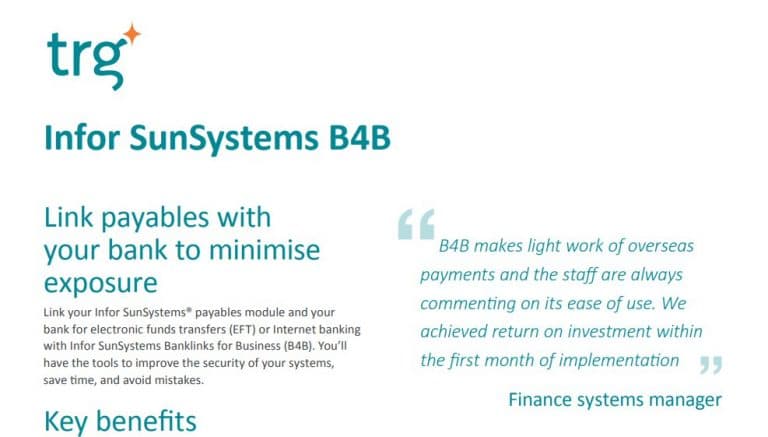 Infor SunSystems™ B4B