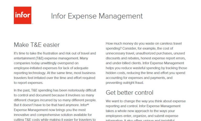 Infor Expense Management SaaS